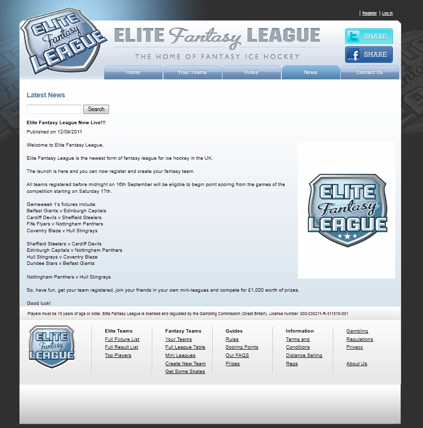 An Image from the Elite Fantasy League Website