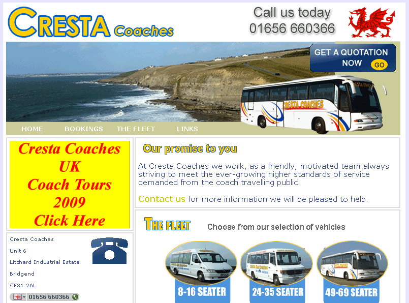 An image from the Cresta Coaches Website
