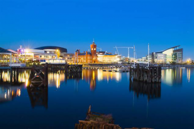 Cardiff Bay at Night - Image courtesy of Cardiff Harbour Authority Web Design Cardiff - Cardiff Web Design