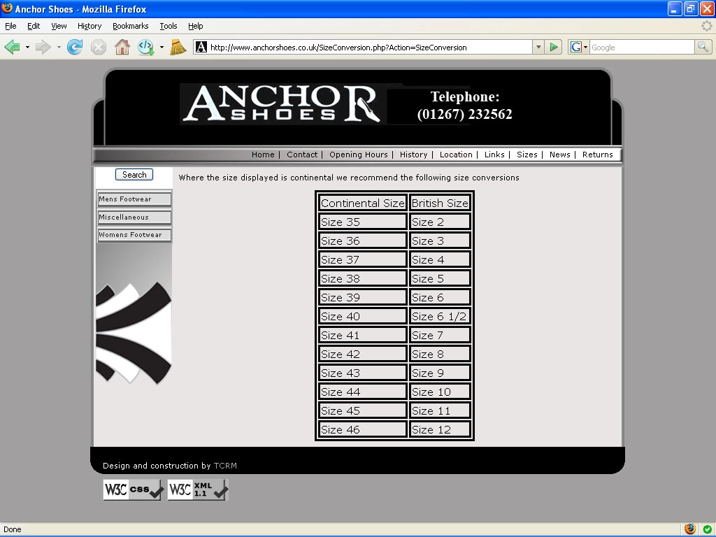 An image from the Anchor Shoes web site